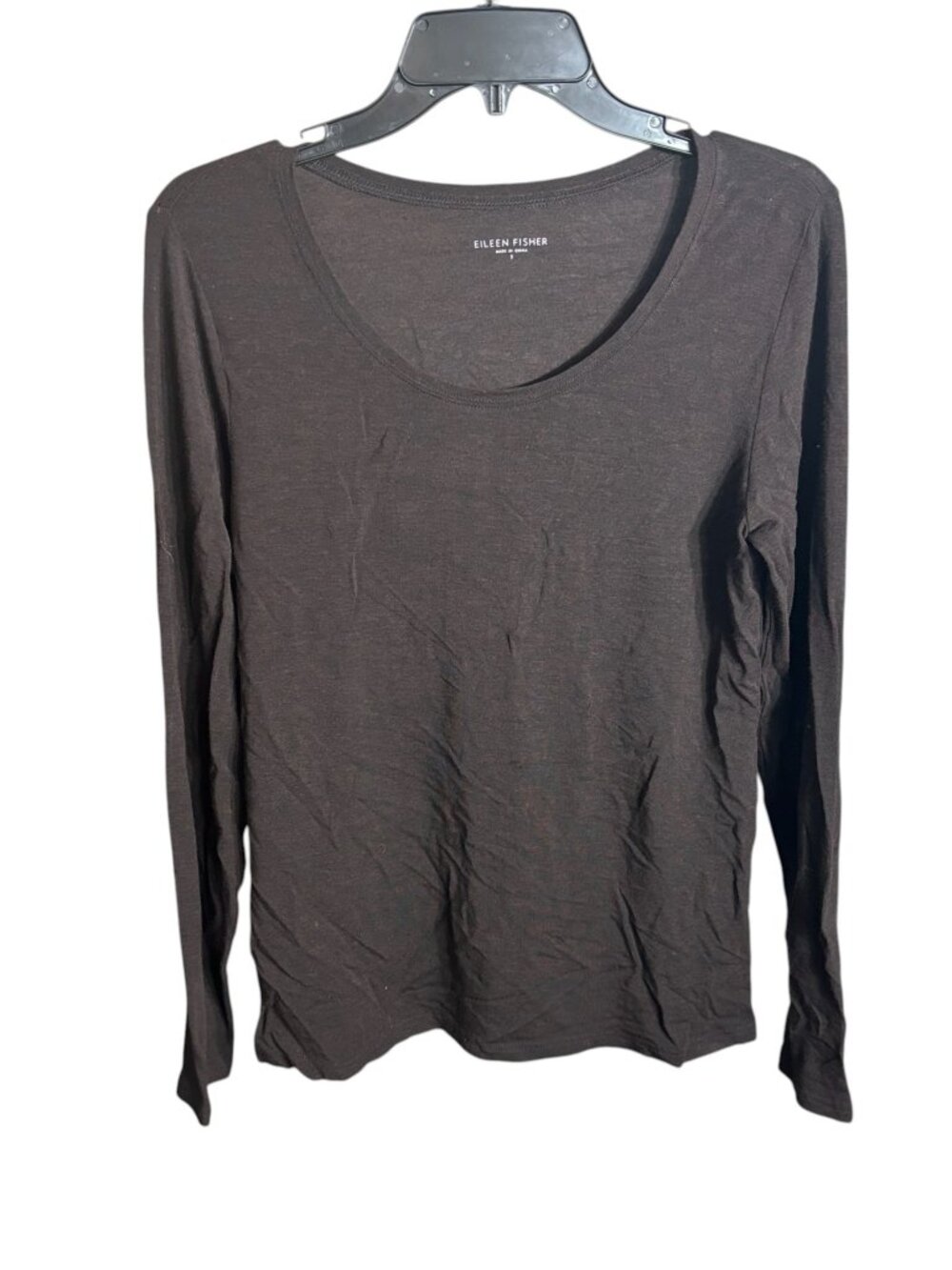 Eileen Fisher Long Sleeve Shirt Charcoal Gray Size Small